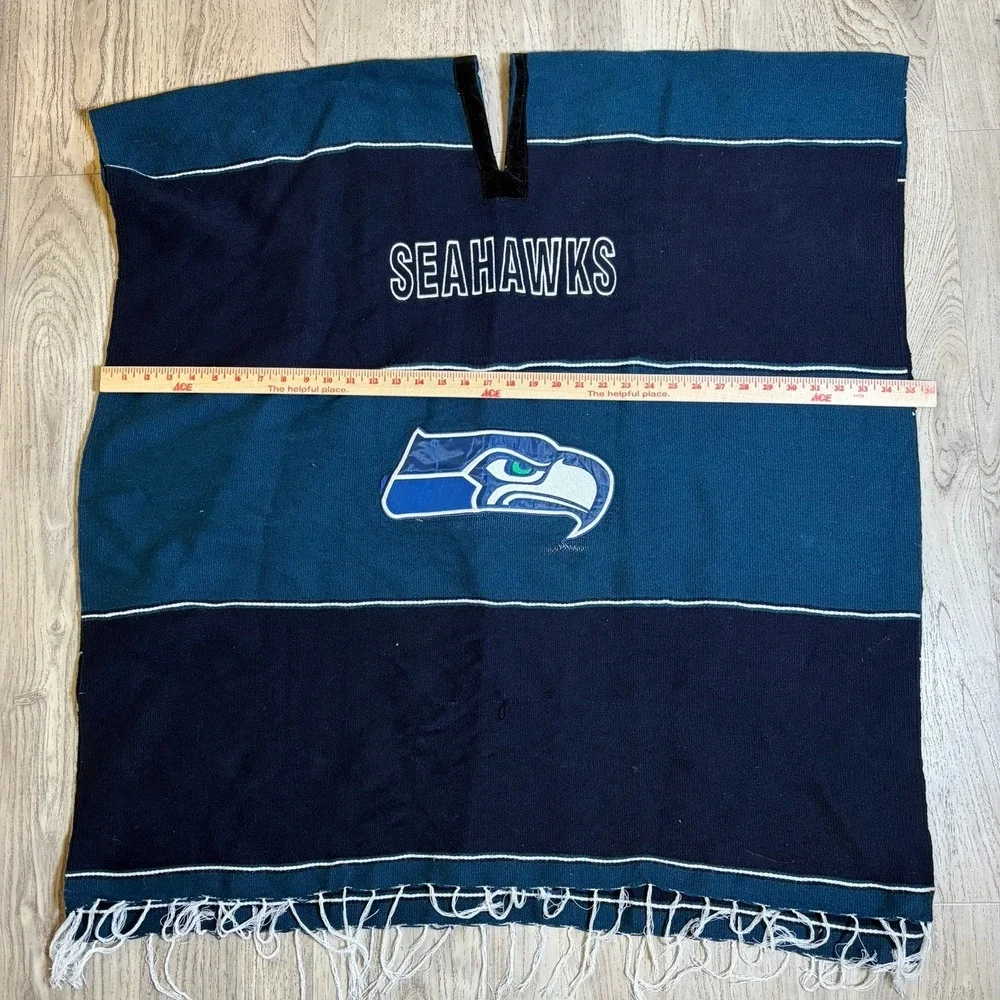 Seattle Seahawks Football Team Poncho Handmade Sarape Jorongo One Size Boho‎
